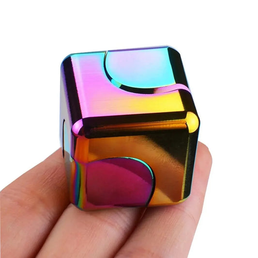 Metal Cube Spinner Fidget Toy – 3D Puzzle Gyro Gear Stress Relief & Focus Toy for Adults